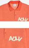 アクメドラビ(acme' de la vie)  PIGMENT LEATHER PATCH PIQUE SHIRTS ORANGE