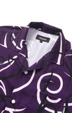 mahagrid (マハグリッド)  TRIBAL OPEN COLLAR SHIRT [PURPLE]