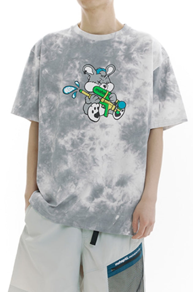mahagrid (マハグリッド)  DYED WATER RABBIT TEE [GREY]