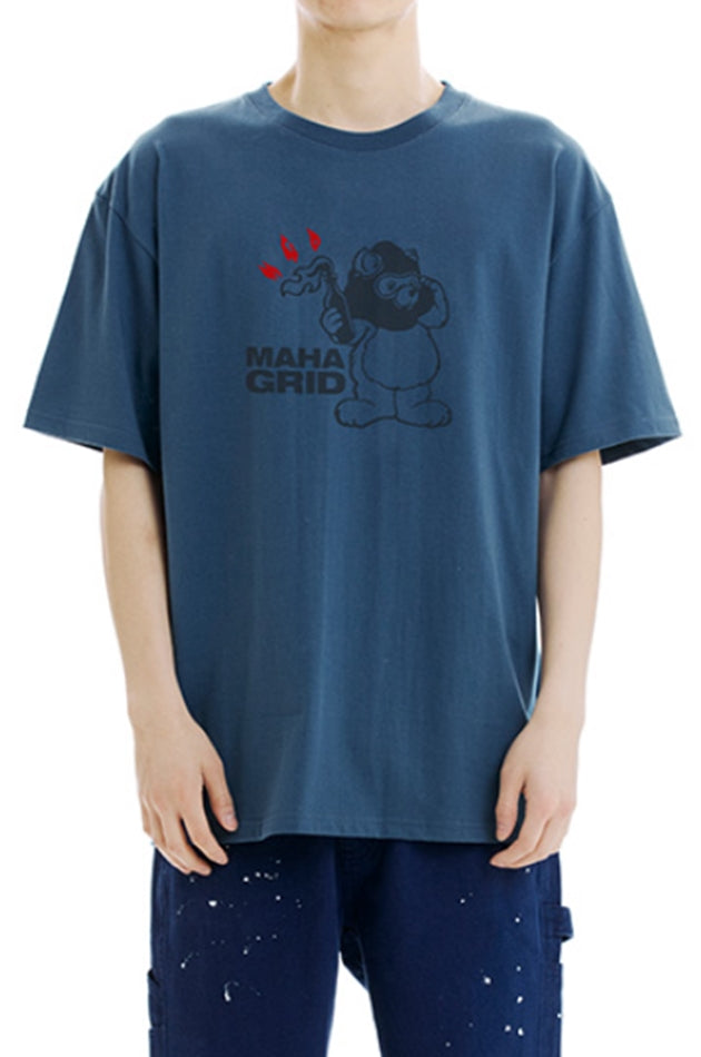 mahagrid (マハグリッド)  GOONS TEE [NAVY]