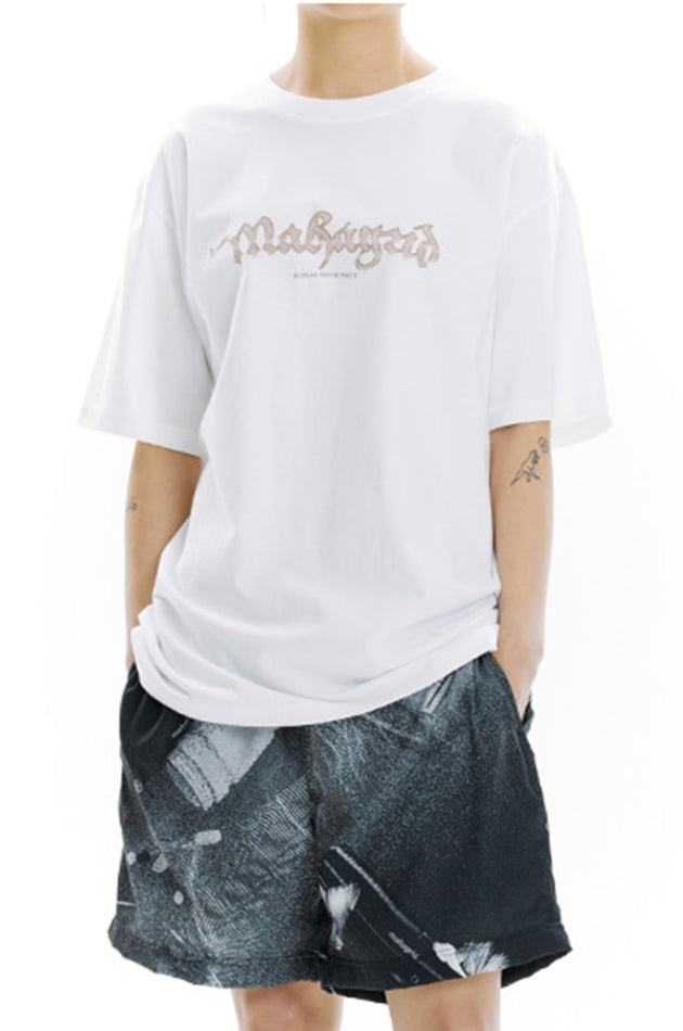 mahagrid (マハグリッド) BLING LOGO TEE [WHITE]