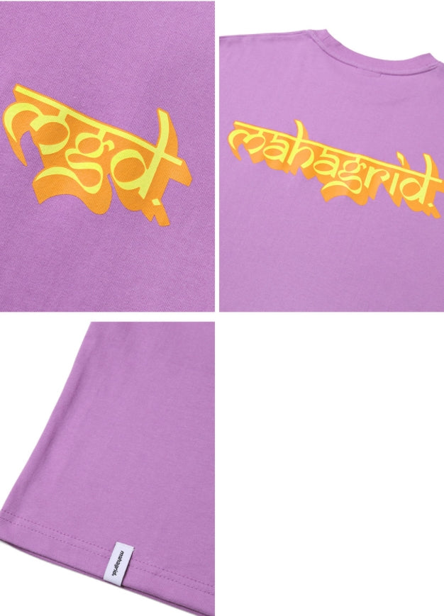 mahagrid (マハグリッド)  SANSKRIT LOGO TEE [PURPLE]