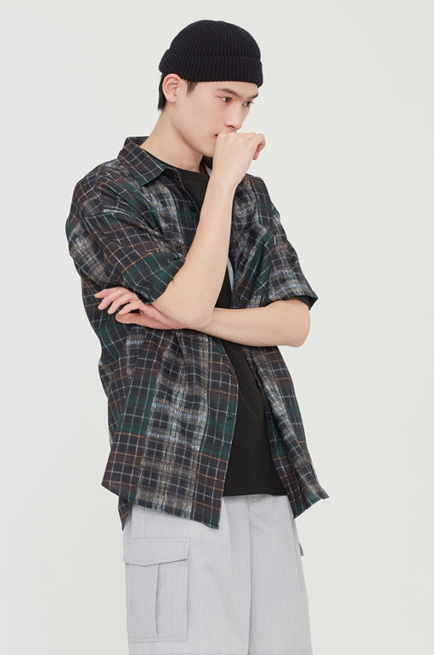 ロマンティッククラウン(ROMANTIC CROWN) MULTI COLOR CHECK SHIRT_NAVY