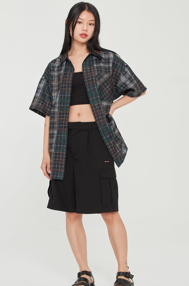 ロマンティッククラウン(ROMANTIC CROWN) MULTI COLOR CHECK SHIRT_NAVY