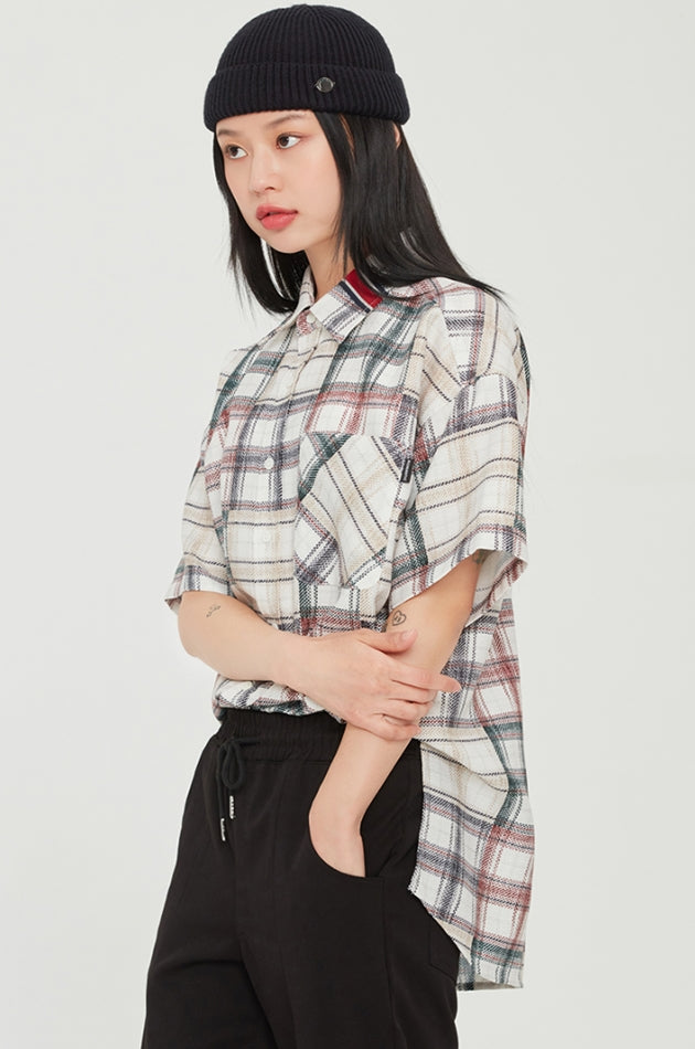 ロマンティッククラウン(ROMANTIC CROWN) MULTI COLOR CHECK SHIRT_OATMEAL