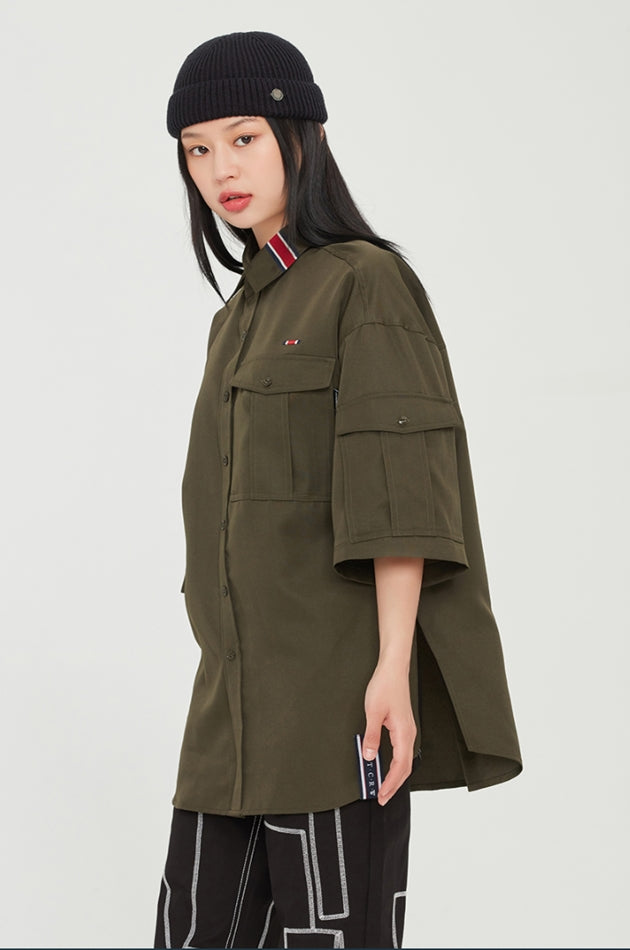 ロマンティッククラウン(ROMANTIC CROWN) RELAX POCKET SHIRT_KHAKI