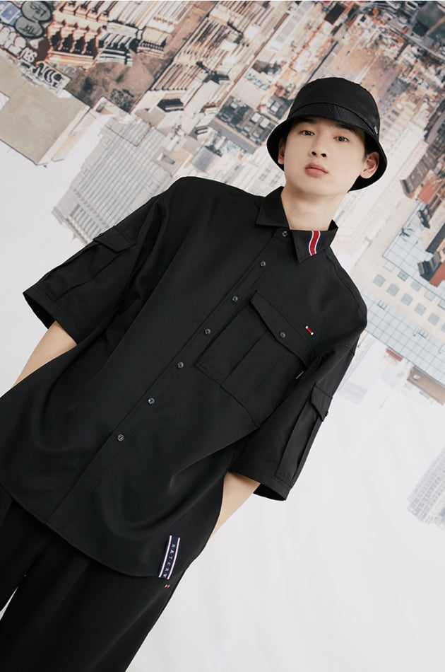 ロマンティッククラウン(ROMANTIC CROWN) RELAX POCKET SHIRT_BLACK