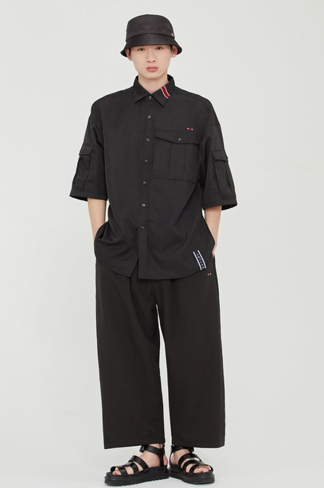 ロマンティッククラウン(ROMANTIC CROWN) RELAX POCKET SHIRT_BLACK