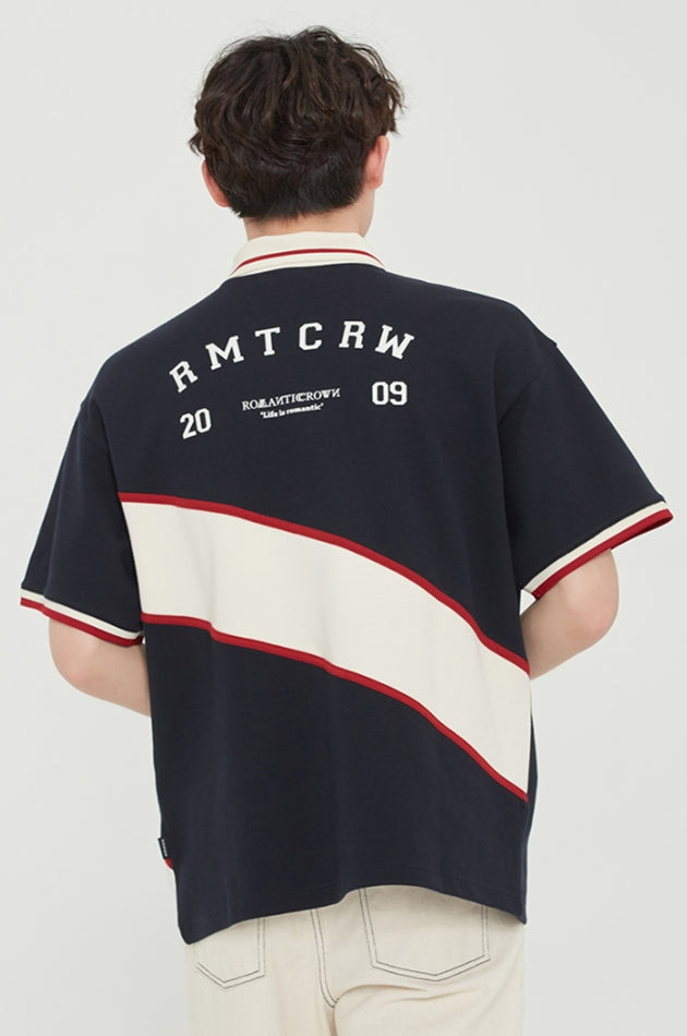 ロマンティッククラウン(ROMANTIC CROWN) RMTC LOGO LINE POLO_NAVY