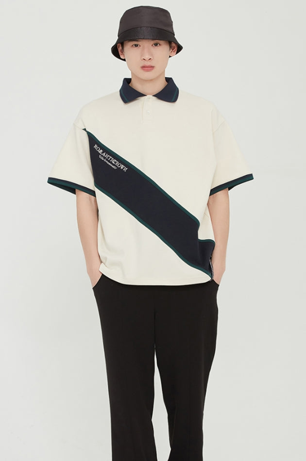 ロマンティッククラウン(ROMANTIC CROWN) RMTC LOGO LINE POLO_OATMEAL