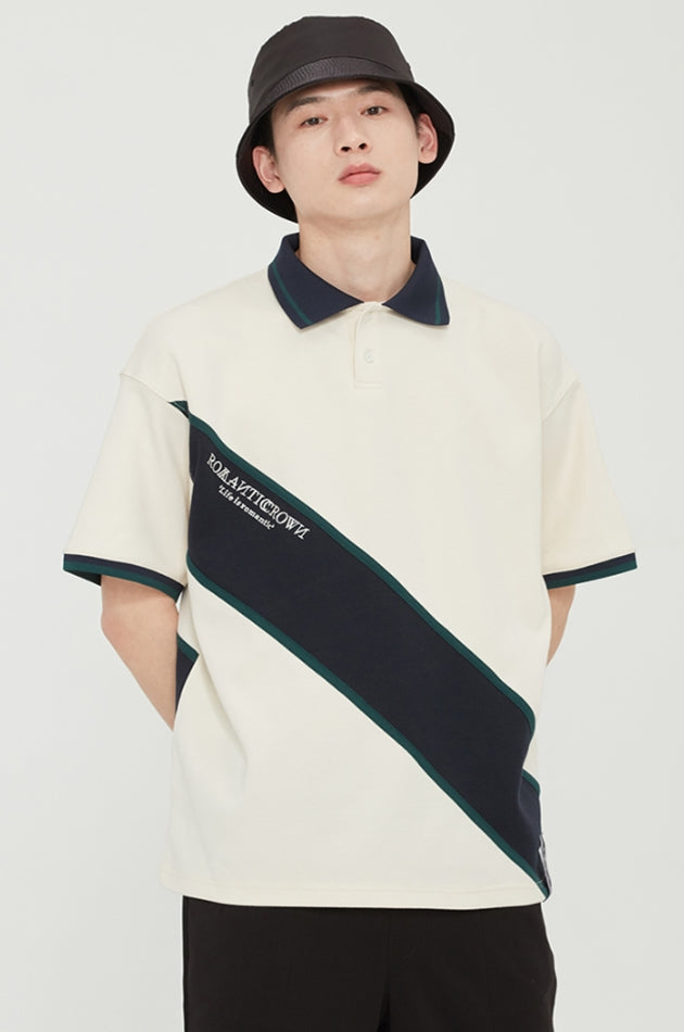 ロマンティッククラウン(ROMANTIC CROWN) RMTC LOGO LINE POLO_OATMEAL