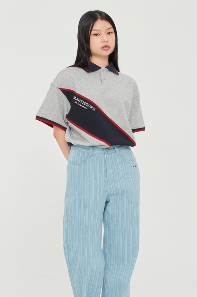 ロマンティッククラウン(ROMANTIC CROWN) RMTC LOGO LINE POLO_GREY