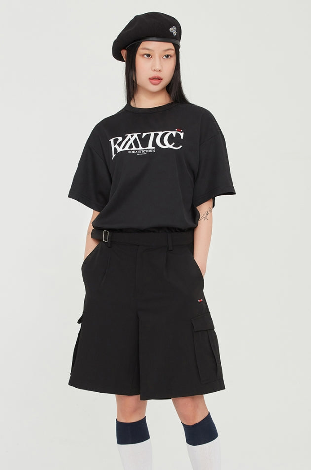 ロマンティッククラウン(ROMANTIC CROWN) RMTC MESH LOGO TEE_BLACK