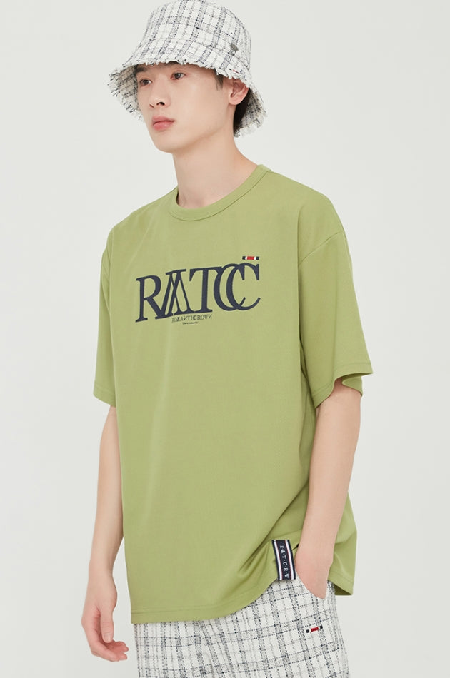ロマンティッククラウン(ROMANTIC CROWN) RMTC MESH LOGO TEE_LIGHT KHAKI
