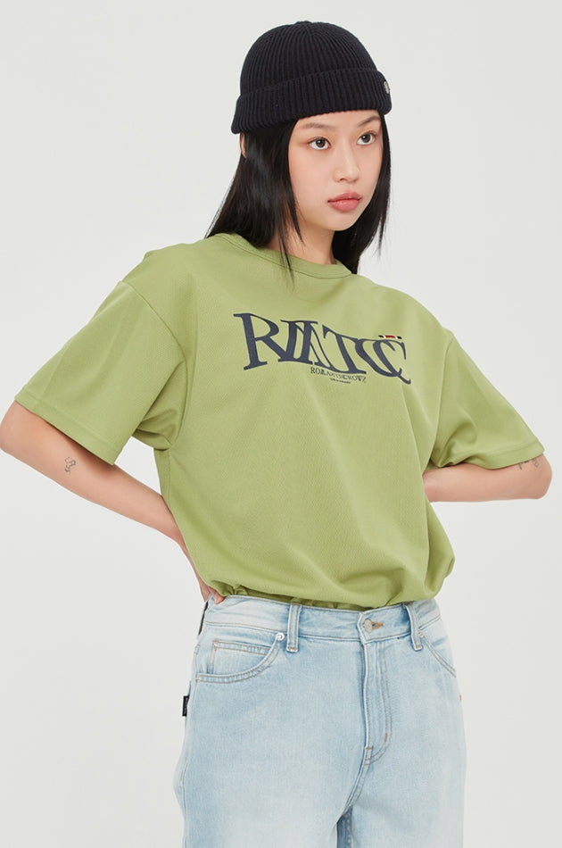 ロマンティッククラウン(ROMANTIC CROWN) RMTC MESH LOGO TEE_LIGHT KHAKI