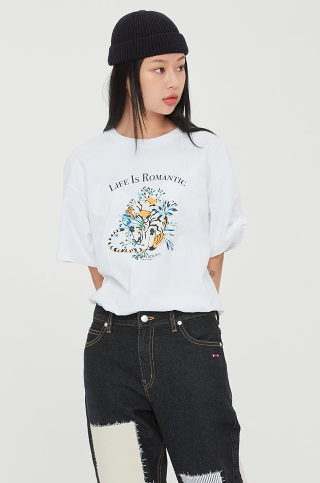 ロマンティッククラウン(ROMANTIC CROWN)  AMUR TIGER TEE_WHITE