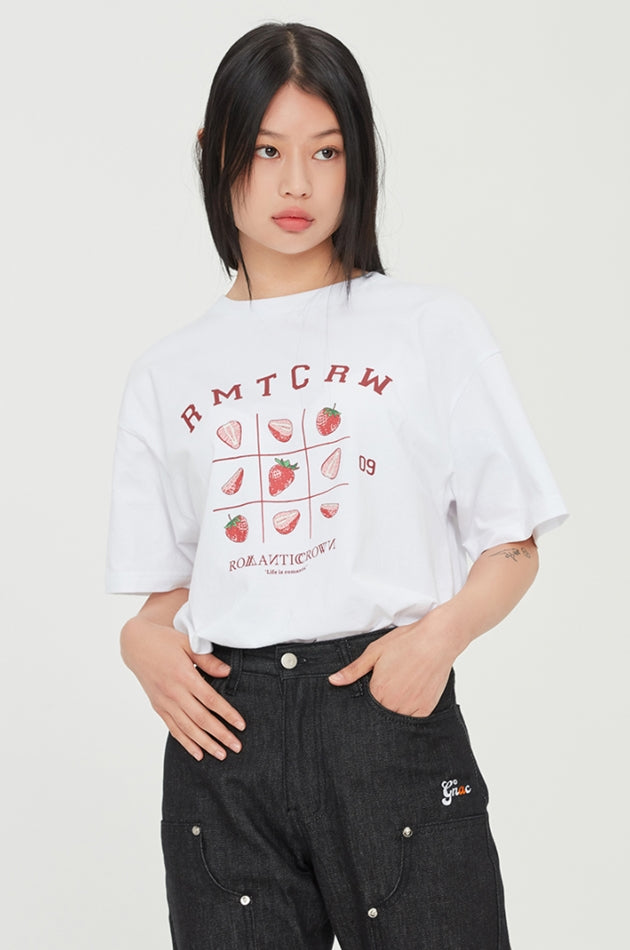 ロマンティッククラウン(ROMANTIC CROWN) STRAWBERRY BINGO TEE_WHITE