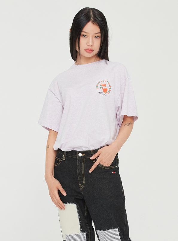 ロマンティッククラウン(ROMANTIC CROWN) COLOR DOT ORANGE TEE_MELANGE LIGHT PURPLE