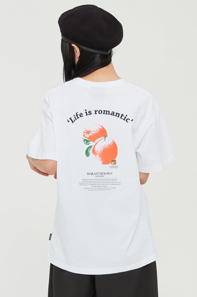 ロマンティッククラウン(ROMANTIC CROWN) COLOR DOT ORANGE TEE_WHITE