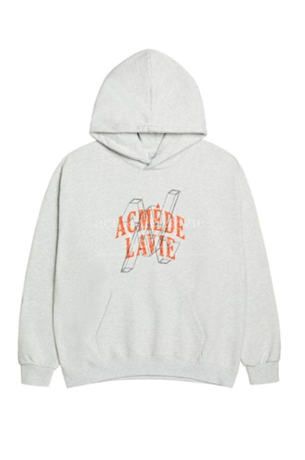 アクメドラビ(acme' de la vie)  CROSS V LOGO HOODIE MELANGE