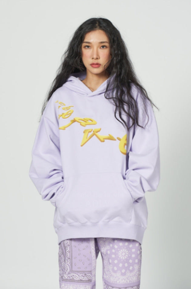 アクメドラビ(acme' de la vie)   FALLDOWN LOGO HOODIE LIGHT PURPLE