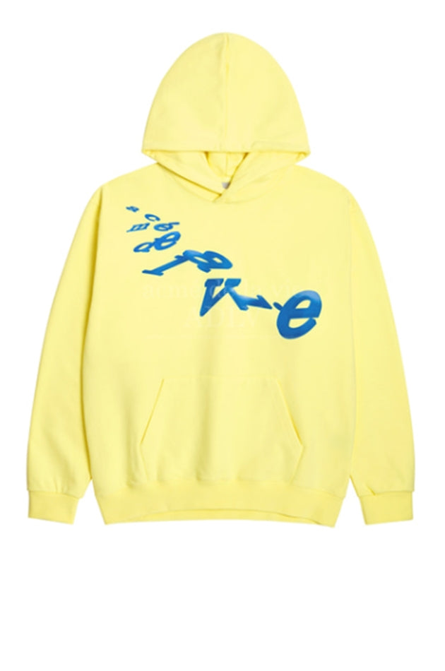 アクメドラビ(acme' de la vie)  FALLDOWN LOGO HOODIE LIGHT YELLOW