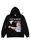 アクメドラビ(acme' de la vie) ADLV BABY FACE HOODIE BLACK STOP THE WAR ON CHILDREN