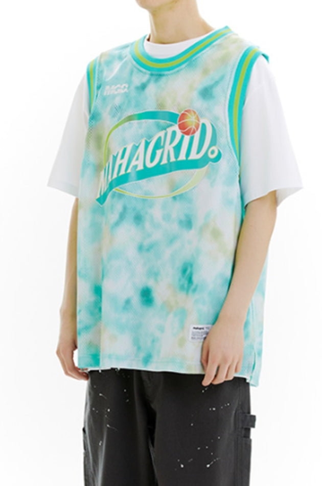 mahagrid (マハグリッド)  DYED BASKETBALL JERSEY [GREEN]