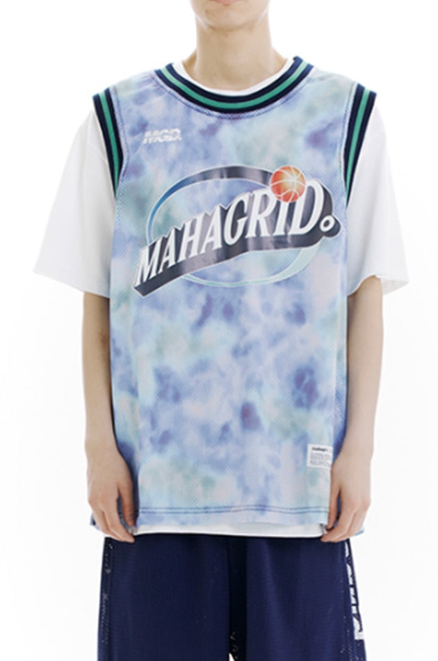 mahagrid (マハグリッド)  DYED BASKETBALL JERSEY [NAVY]