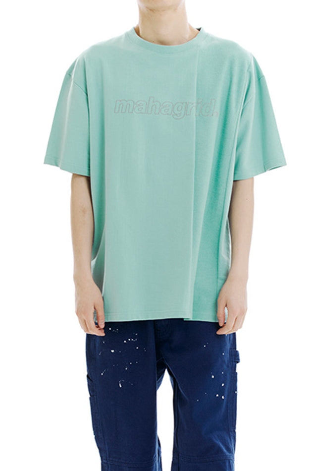 mahagrid (マハグリッド)   BLOCKED EMB TEE [MINT]