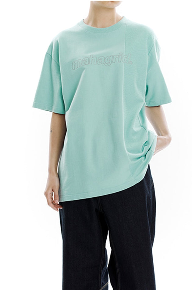 mahagrid (マハグリッド)   BLOCKED EMB TEE [MINT]