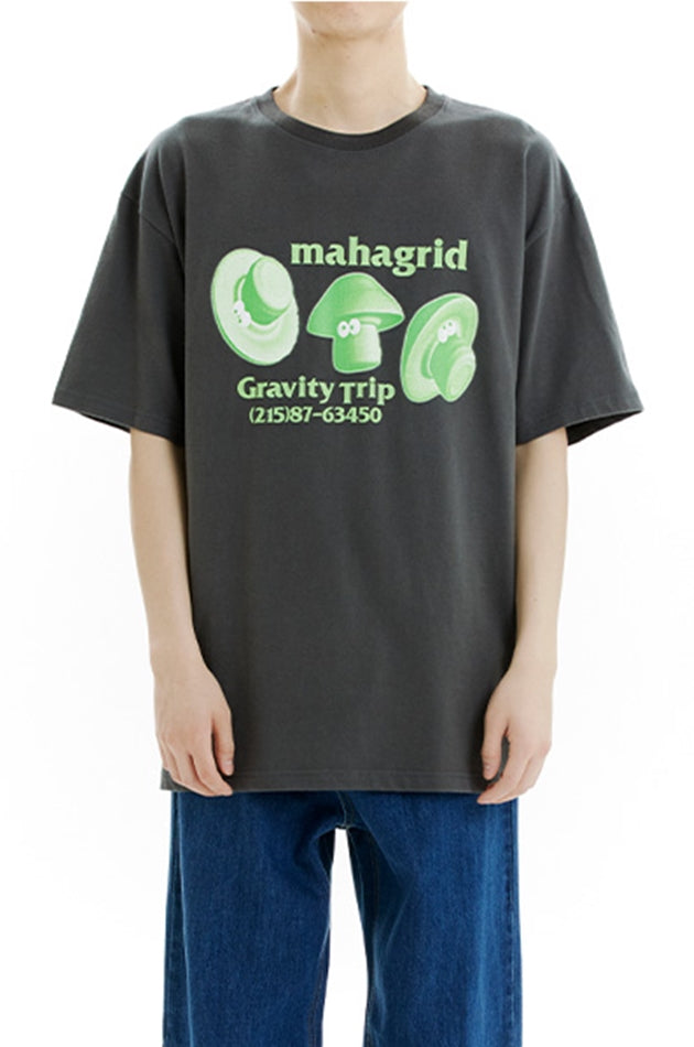 mahagrid (マハグリッド)   MUSHROOM TRIP TEE [CHARCOAL]