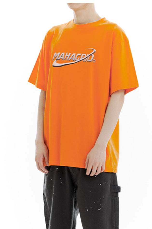 mahagrid (マハグリッド)   PLANET LOGO TEE [ORANGE]
