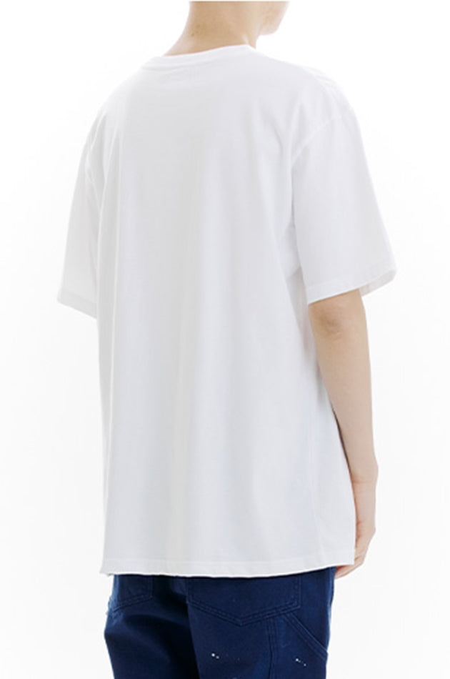 mahagrid (マハグリッド)    PLANET LOGO TEE [WHITE]