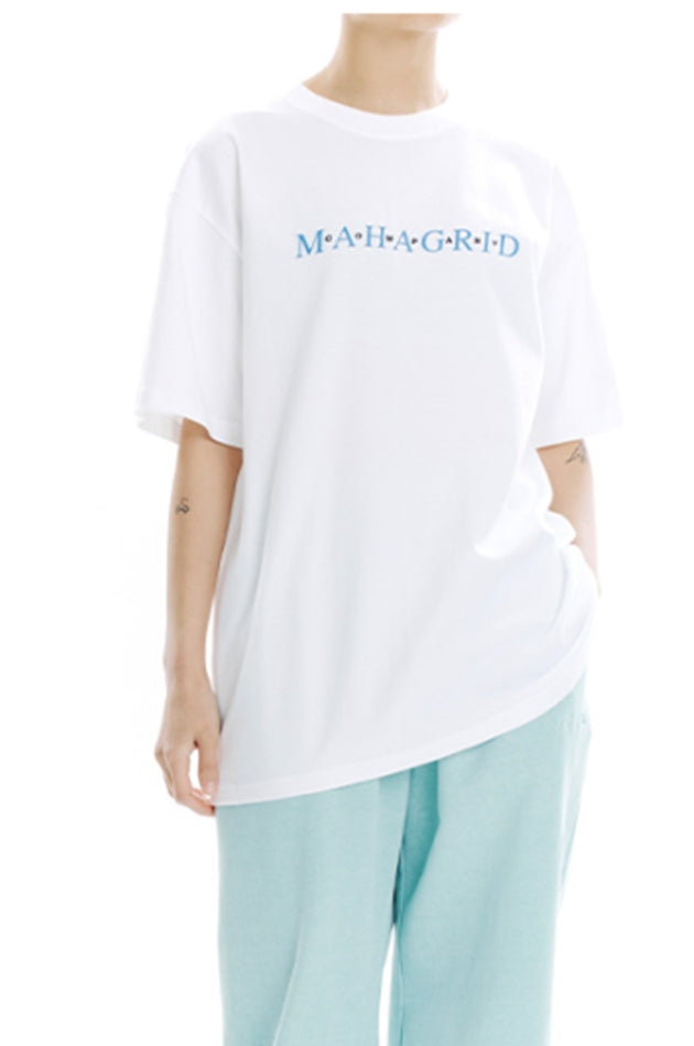 mahagrid (マハグリッド)   SERIF LOGO TEE [WHITE]