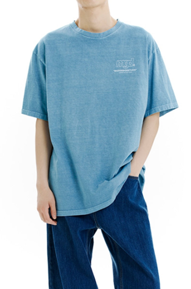 mahagrid (マハグリッド)  LICENSE PIGMENT TEE [BLUE]