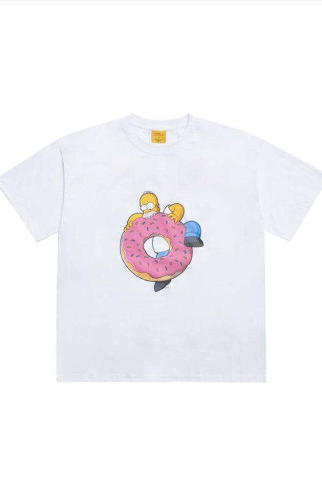 アクメドラビ(acme' de la vie) [ADLV X SIMPSONS] DONUTS HOMER SHORT SLEEVE T-SHIRT WHITE