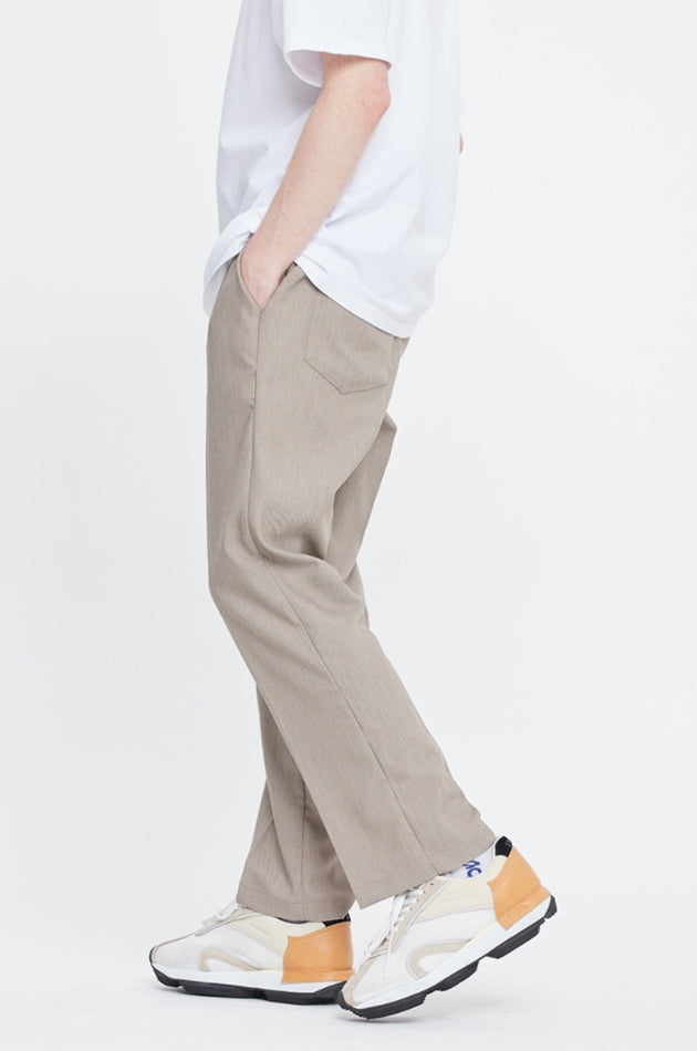 ベドインベド(BADINBAD) EASY BANDING SLACKS_MELANGE BEIGE