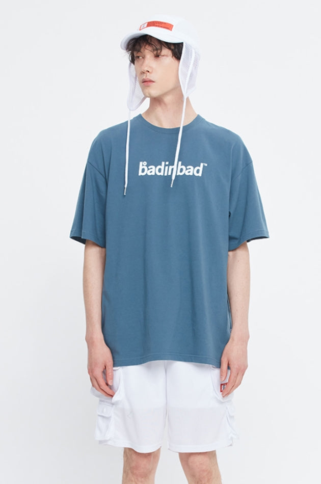 ベドインベド(BADINBAD) ROLLING LOGO TEE_LIGHT NAVY