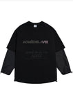 アクメドラビ(acme' de la vie)  WOVEN STRING SWEATSHIRT BLACK