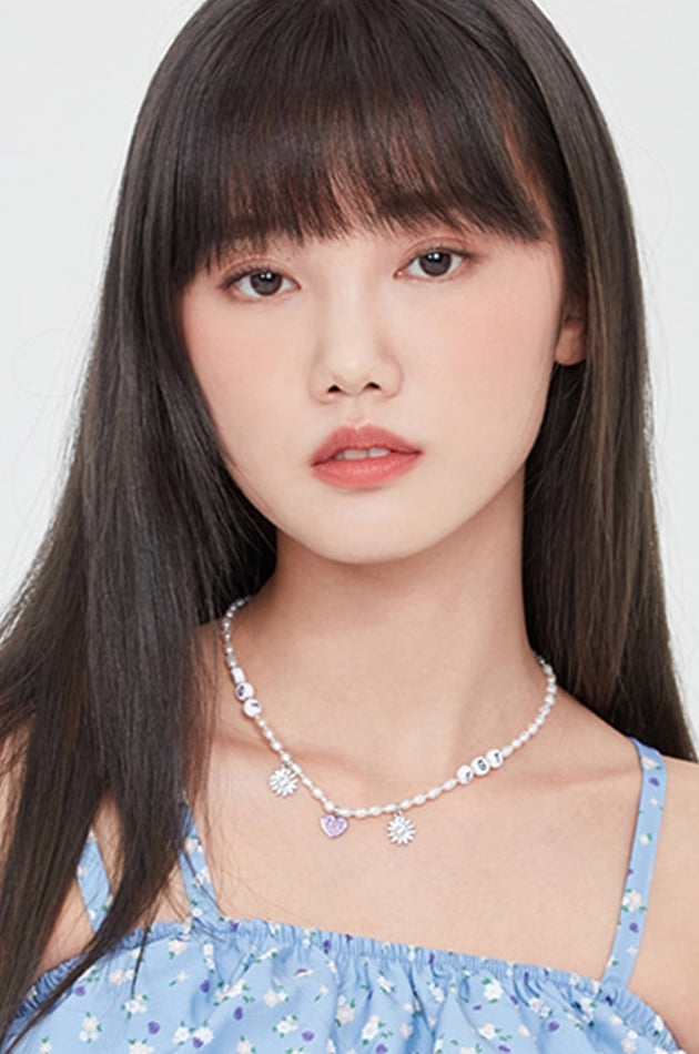 TARGETTO(ターゲット) HEART & DAISY PEARL NECKLACE_SILVER