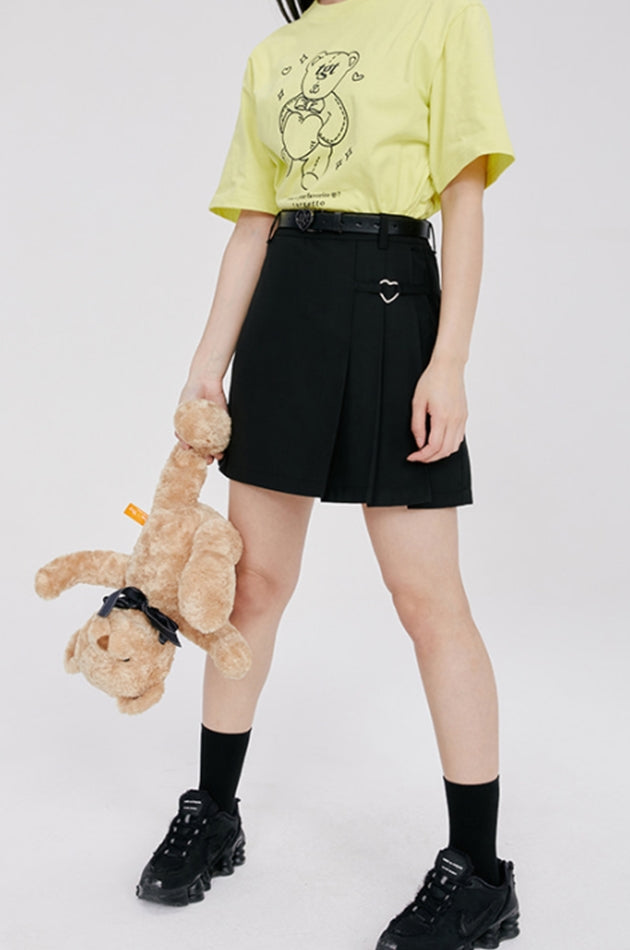 TARGETTO(ターゲット) HEART RING PLEATS MINI SKIRT_BLACK