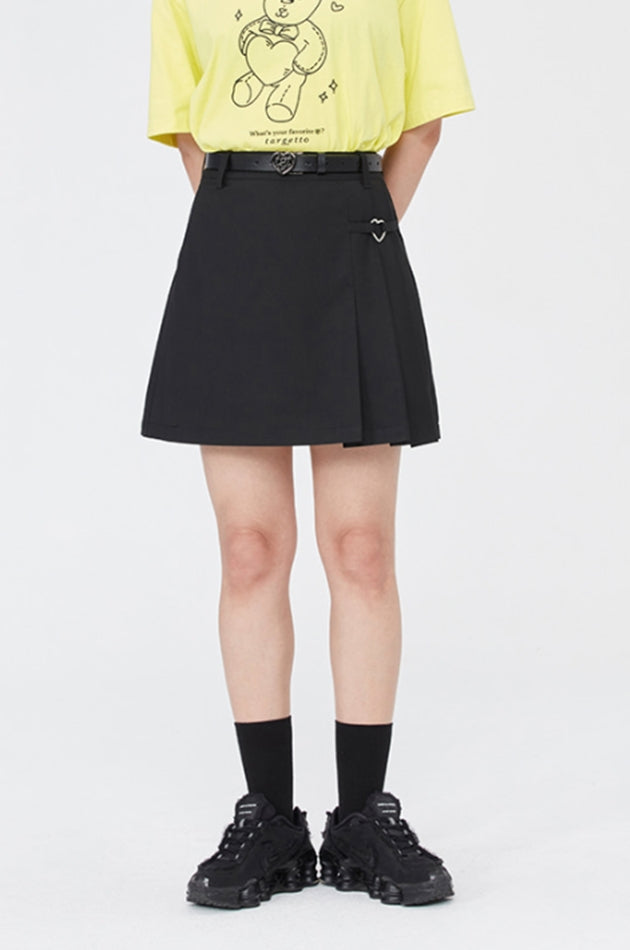 TARGETTO(ターゲット) HEART RING PLEATS MINI SKIRT_BLACK