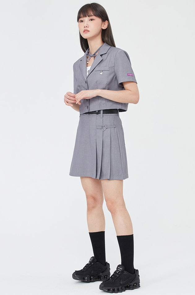 TARGETTO(ターゲット) HEART RING PLEATS MINI SKIRT_GREY