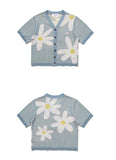 TARGETTO(ターゲット) DAISY JACQUARD CROP CARDIGAN_LIGHT BLUE