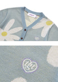 TARGETTO(ターゲット) DAISY JACQUARD CROP CARDIGAN_LIGHT BLUE