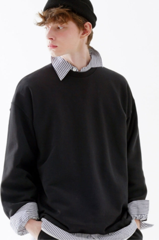 ダブルユーブイプロジェクト(WV PROJECT) Suffled sweatshirt Black JJMT7468