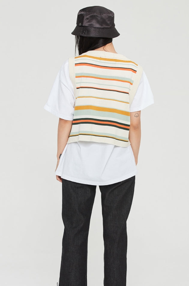 ロマンティッククラウン(ROMANTIC CROWN) V NECK SHORT VEST_OATMEAL