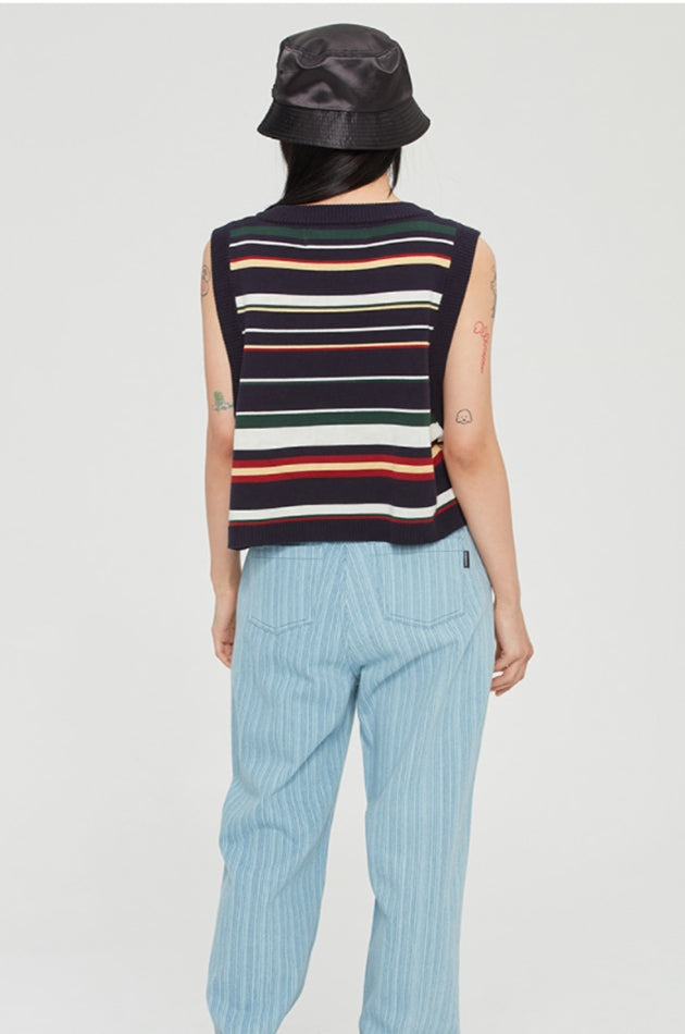 ロマンティッククラウン(ROMANTIC CROWN) V NECK SHORT VEST_NAVY