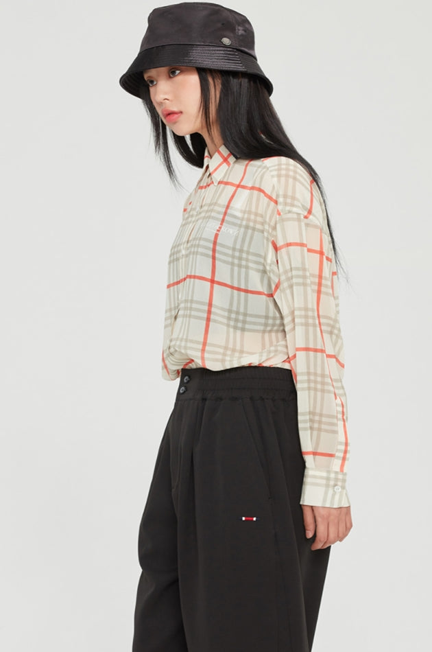ロマンティッククラウン(ROMANTIC CROWN) WOMANS RELAX CHECK SHIRT_OATMEAL